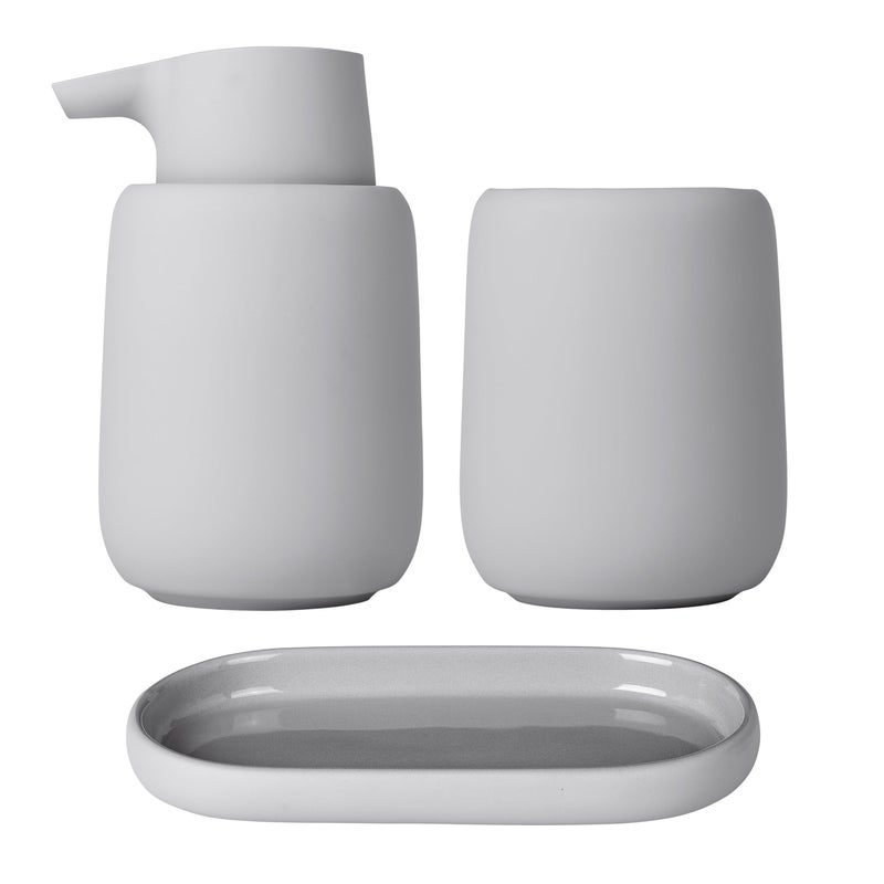 Blomus -SONO Soap Dispenser Made of Ceramic, Microchip, Soap Dispenser, Elegant Look, Matte, Workmanship, Exclusive Bathroom Accessory, H 14 cm, D 9.5 cm, Diameter 8.5, V 0.25 L - Image 2